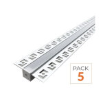 Silumen profil� aluminium encastrable 2m pour ruban led couvercle blanc opaque (pack de 5)