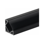 Silumen profil� aluminium noir angle 2m pour ruban led couvercle noir opaque