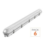 Silumen r�glette �tanche 120 cm pour 1 tube led t8 ip65 (boitier vide) - pack de 6