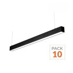 Silumen r�glette suspendue led large 120cm 35w noir (pack de 10) - blanc chaud 2300k - 3500k