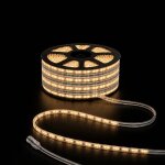 Silumen ruban led tunnel 50m 2835 220v ac 9w / m ip65 120 led / m - raccordable 250m - blanc chaud 2300k ...