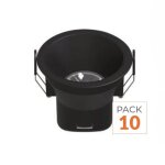 Silumen spot led encastrable 8w ip44 dimmable noir cct �90mm - 3000k / 4000k / 5000k / 5700k - pack de ...