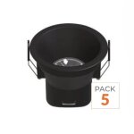 Silumen spot led encastrable 8w ip44 dimmable noir cct �90mm - 3000k / 4000k / 5000k / 5700k - pack de ...
