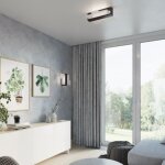 Sollux applique murale bois sombre rectangles de verre pour ampoule e27