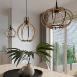 Sollux suspension bois ellipse pour ampoule e27