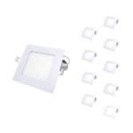 Silamp spot led encastrable carr� blanc 6w (pack de 10) - blanc neutre 4000k - 5500k