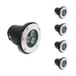 Silamp spot led encastrable extrieur ip65 220v sol 3w 80 (lot de 5) - blanc froid 6000k - 8000k