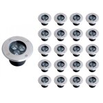 Silamp spot led encastrable extrieur ip65 220v sol 3w 80 (pack de 20) - blanc froid 6000k - 8000k