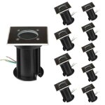 Silamp spot led ext�rieur encastrable carr� ip65 pour ampoule gu10 (pack de 10)