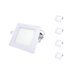 Silamp spot led extra plat carr 6w blanc (pack de 5) - blanc neutre 4000k - 5500k