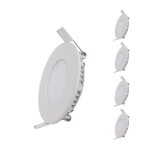 Silamp spot led extra plat downlight rond 6w blanc (pack de 5) - blanc neutre 4000k - 5500k