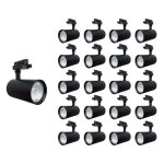 Silamp spot led sur rail 30w 80 compact monophas noir (pack de 20) - blanc chaud 2300k - 3500k