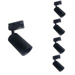 Silamp spot led sur rail 80� monophas� noir pour ampoule gu10 (pack de 5)