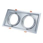 Optonica support double orientable inox encastrable pour ampoules led ar111