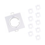 Silamp support spot encastrable gu10 led orientable carr blanc (pack de 10)