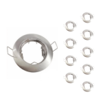 Silamp support spot encastrable gu10 rond en acier couleur inox (pack de 10)