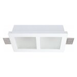 Optonica support spot gu10 double led carr� blanc �215mm + vitres opaques