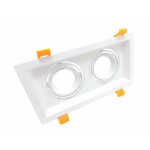 Silamp support spot gu10 led encastrable double projecteur