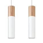 Sollux suspension 2 lampes bois blanc pour ampoules gu10 Sollux suspension 2 lampes bois blanc pour ampoules gu10