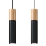 Sollux suspension 2 lampes bois noir pour ampoules gu10 Sollux suspension 2 lampes bois noir pour ampoules gu10