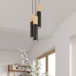 Sollux suspension design 3 lampes bois noir lgant pour ampoules gu10