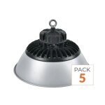 Tsong cloche led industrielle 200w 90� argent 150lm / w - garantie 5 ans - pack de 5 - blanc froid 6000k ...