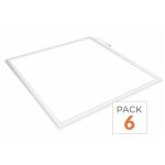 Tsong pack de 6 - dalle led cadre lumineux 60x60 slim 36w blanc - blanc chaud 2300k - 3500k