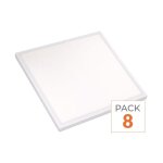 Tsong pack de 8 - panneau led 28w 60x60 blanc dimmable 150lm / w avec d�tecteur de mouvement + t�l�commande ...