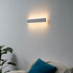 Vtac applique murale blanche double faisceau 60cm 17w haut rendement 145lm / w ip44 - blanc chaud 2300k ...