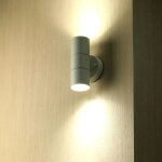 Vtac applique murale led blanche ip44 double faisceau gu10