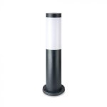 Vtac borne extrieur anthracite 45cm ip44 pour ampoule e27