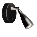Vtac lampe murale 4. 5w avec interrupteur noir / argent - blanc chaud 2300k - 3500k