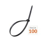 Vtac pack de 100 - serre - c�bles 100 x 3, 5mm noir