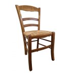 Chaise rustique en bois en paille ch�rie