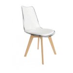 Chaise scandinave en plexiglas et bois vegas