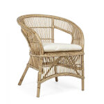 Lot de 2 fauteuils de d�tente en rotin et coussin consuelo