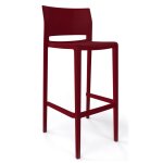 Lot de 4 tabourets de bar bakhita bordeaux en polypropyl�ne