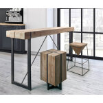 Table de bar en bois et m�tal industrielle garrett