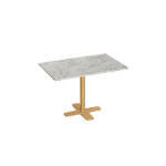 Table spinner rectangulaire pieds centrale dor� et marbre