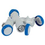 Adaptateur industriel pour fiche fanton 3 prises 230v ip67 bleu 73120 Adaptateur industriel pour fiche fanton 3 prises 230v ip67 bleu 73120