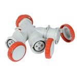 Adaptateur industriel pour fiche fanton 3 prises 400v ip67 rouge 73140 Adaptateur industriel pour fiche fanton 3 prises 400v ip67 rouge 73140