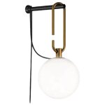 Applique artemide nh e14 noir et laiton 1277010a