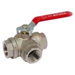 Atusa euraccordi vanne  bille avec levier 3 voies atusa f 1 / 2 en laiton rouge vs130303