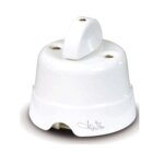 Bouton poussoir rotatif en cramique fanton 10ax 250v blanc 84002
