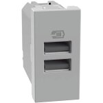 Chargeur usb bticino matixgo 15w avec 2 ports type a gris jg4191aa