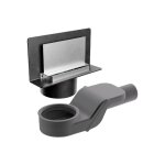 Chasse d?eau murale bonomini avec siphon et grille d 50 mm 6999sx50s