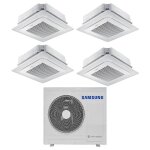 Climatiseur  cassette quadri split samsung mini windfree 2. 6 + 2. 6 + 2. 6 + 2. 6kw 60x60 4 voies