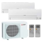 Climatiseur double split mitsubishi smart 12000 + 12000btu 3, 5 + 3, 5kw r32 a + + / a +