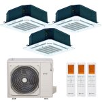 Clivet by midea climatiseur triple split  cassette clivet 3. 5 + 5. 0 + 5. 0kw 12000 + 18000 + 18000btu ...