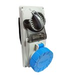 Fusible palazzoli cee interlocked industrial socket 2p + e 32a 230v ip67